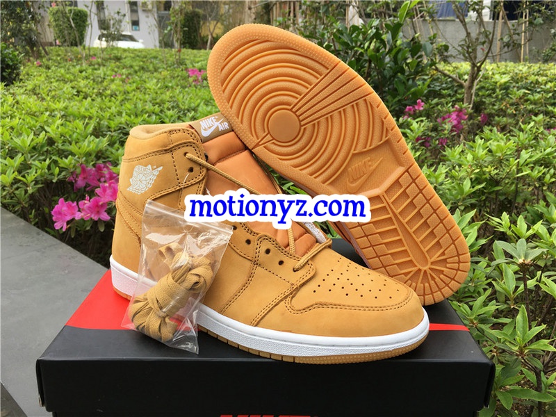 Authentic Air Jordan 1 Retro Wheat Yellow